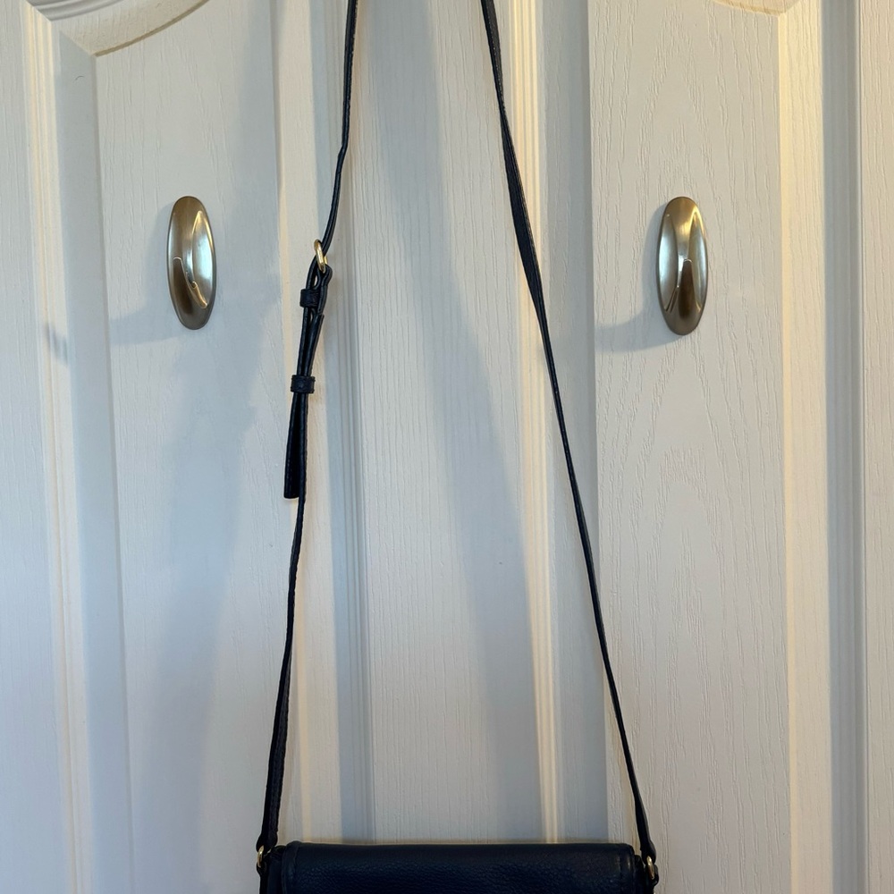 Kate Spade NY Blue pebbled cow leather Mini Carson Shoulder / Crossbody PWRU3681